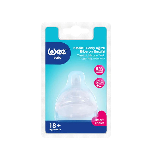 Wee Baby Classic Plus Silicone Teat, Round Design, BPA-Free, 18+ Months