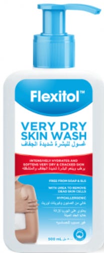 Flexitol Very Dry Skin Wash Soap-Free SLS-Free Cleanser with Urea 500ml