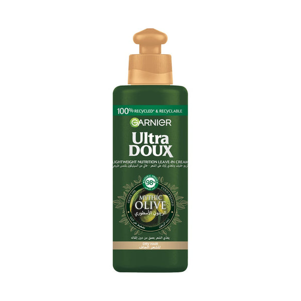 Garnier Ultra Doux Mythic Olive Leave-In Cream, Nourishing Virgin Olive Oil, 200 ml