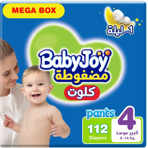 BabyJoy Culotte Training Pants Size 4 Mega Box, Compressed Absorbent Pad, 112 Pants
