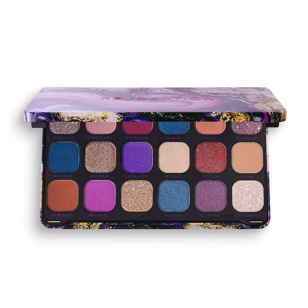 Revolution Makeup Forever Flawless Utopia Eyeshadow Palette Matte Shimmer Metallic 18 Shades