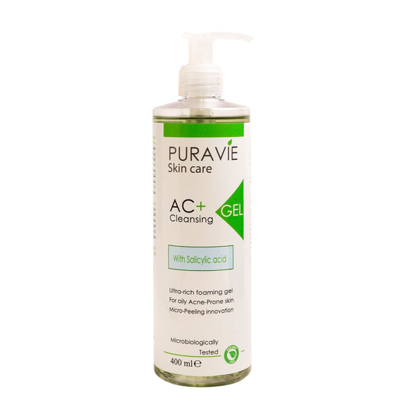 Puravie AC+ Exfoliating Salicylic Cleansing Gel for Oily Skin 400 ml