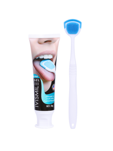 IVISMILE Mint Tongue Cleaning Gel with Tongue Scraper, 50g