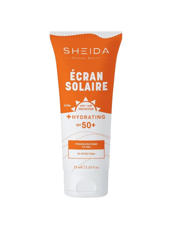 Sheida Facial Sunscreen SPF50+ with UVA/UVB Protection and Moisturising Formula, 75ml