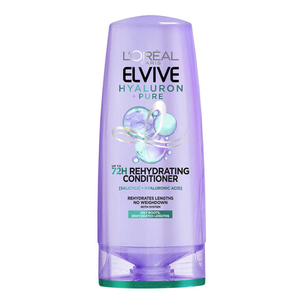 Elvive Hyaluron Pure Conditioner, Lightweight Hydrating Formula for Oily Hair