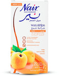Nair Facial Cold Wax Strips Apricot Milk Extract 20 Strips with 4 Post-Wax Wipes