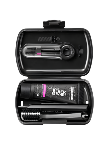 Curaprox Black Is White Travel Set Toothbrush Toothpaste Interdental Brushes Compact Oral Care Kit