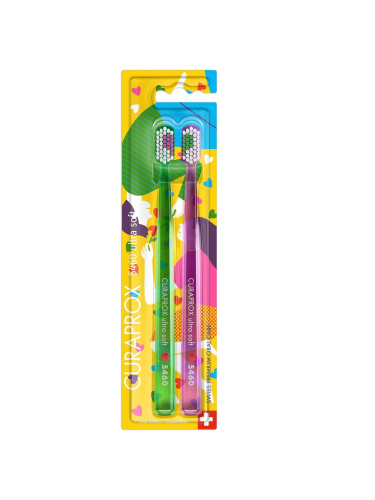 Curaprox CS 5460 Love Edition Ultra Soft Toothbrush 2-Pack Assorted Colors