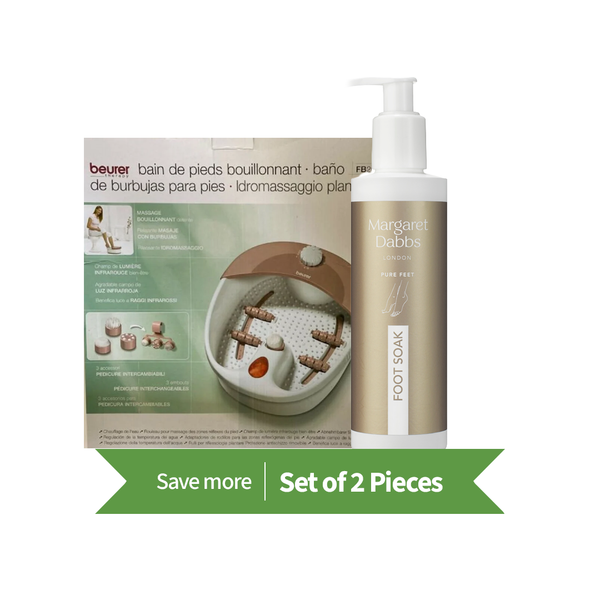 Beurer FB20 Foot Bubble Spa Bundle with Margaret Dabbs London Refreshing Foot Soak, 200 ml, 2 Pieces