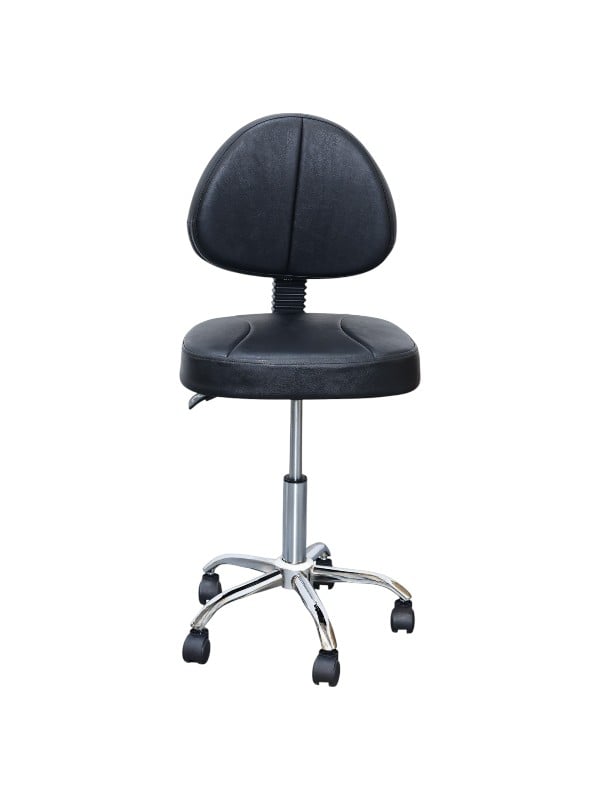 Salon System Staff Worker's Chair Black Backrest Adjustable Height Model B1576