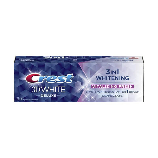Crest 3D White Deluxe Vitalizing Fresh Toothpaste Mint Enamel Protection 75 ml
