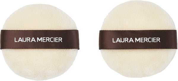 Laura Mercier Medium Velour Powder Puff, Textured Face Makeup Applicator, 2 Pieces