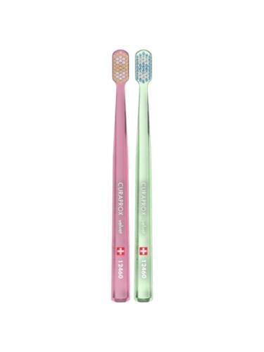 Curaprox CS 12460 Velvet Toothbrush 2 Pack Ultra-Soft Curen Filaments Assorted Colors