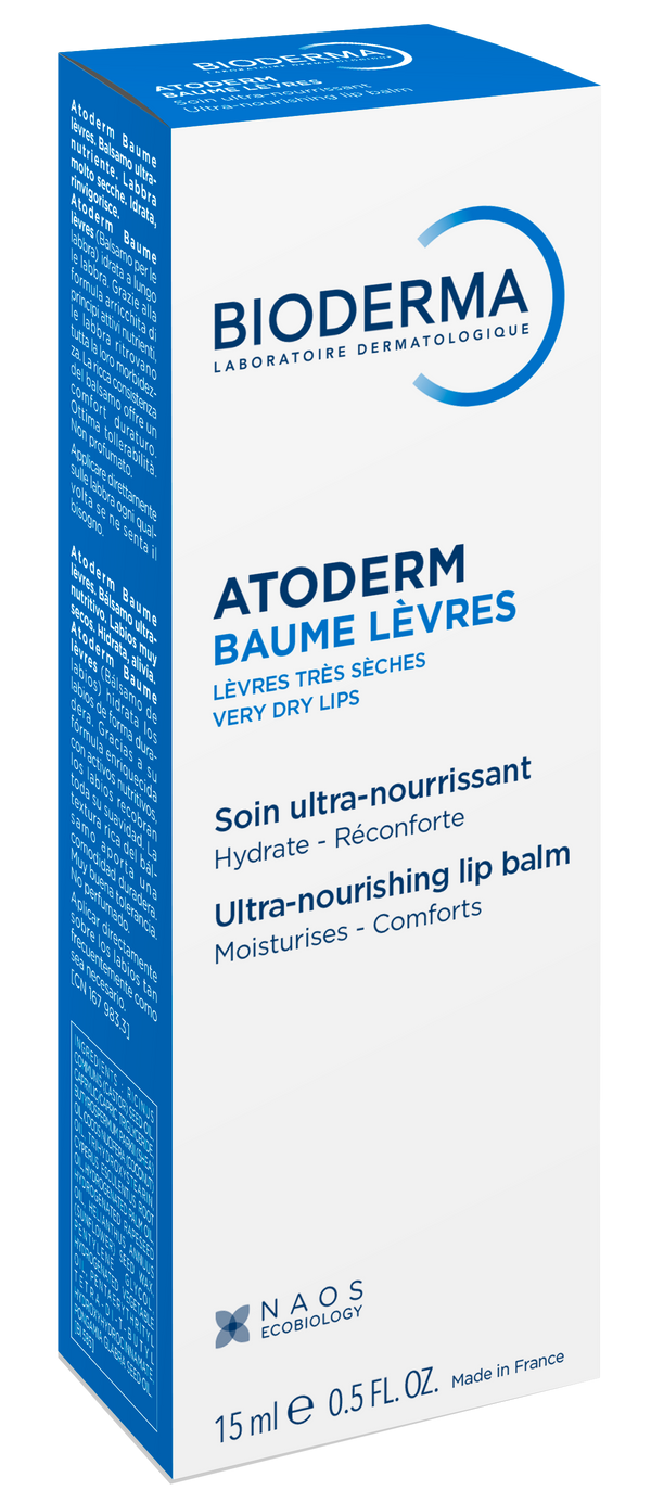 Bioderma Atoderm Baume Levres Lip Balm Shea Butter Avocado Oil 15 ml