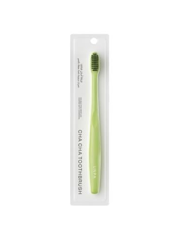 UNPA Cha-Cha Soft Dual-Bristle Toothbrush Charcoal-Coated Lime Green
