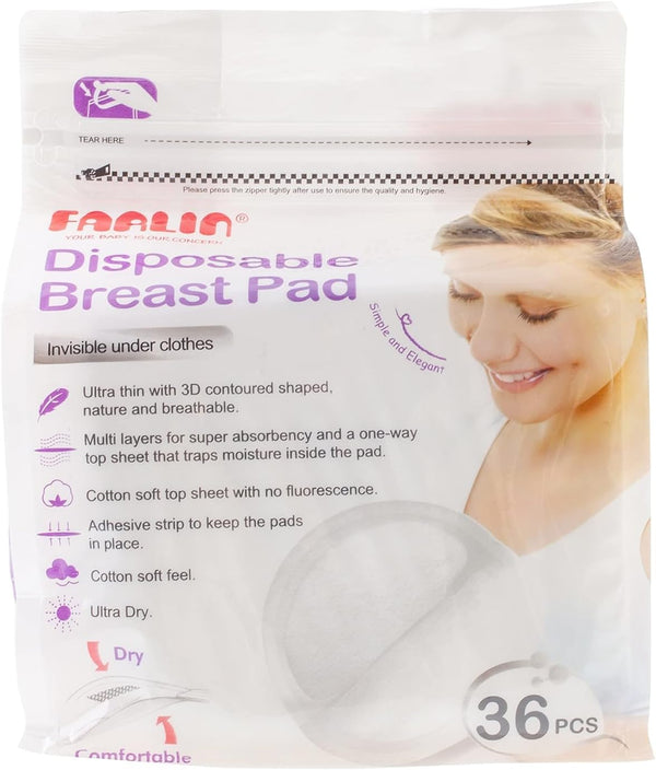 Farlin Disposable Nursing Breast Pads, Ultra-Thin 3D Contour, 36 Pieces