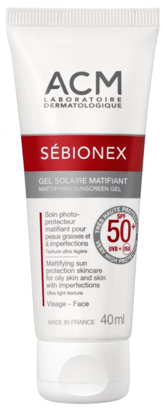 ACM Sebionex Mattifying Sunscreen Gel SPF 50+ UVA/UVB Protection Oily Skin 40ml