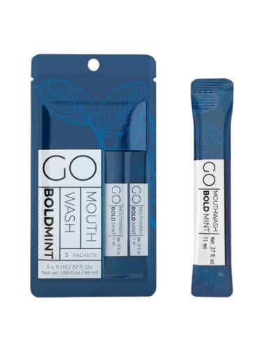 GO Alcohol-Free Bold Mint Mouthwash Travel Pack, 5 x 11 ml