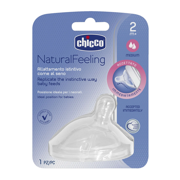 Chicco Natural Feeling Teat Medium Flow Soft Silicone 1 Piece