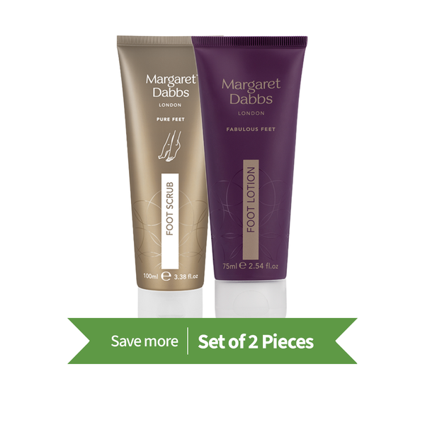 Margaret Dabbs London Foot Care Bundle Exfoliating Scrub and Hydrating Lotion Bergamot 100 ml + 75 ml