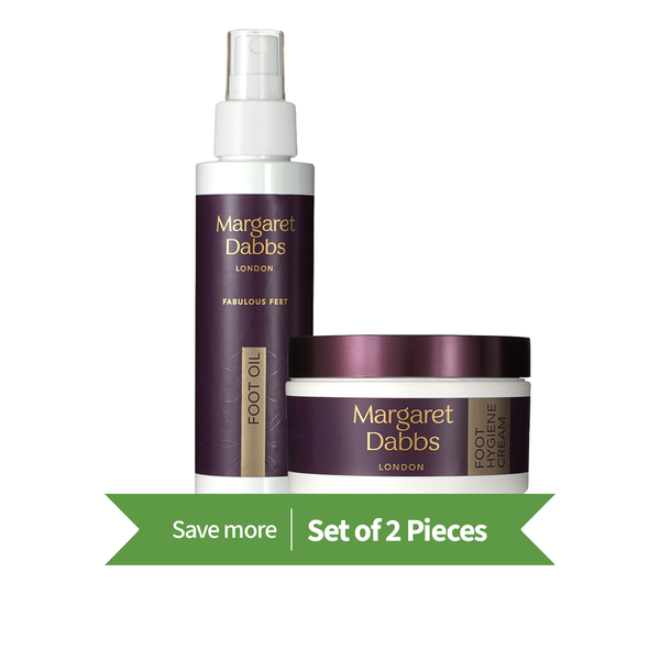 Margaret Dabbs London Foot Care Bundle Exfoliating Scrub and Treatment Oil Lemon Myrtle Bergamot 2 Piece
