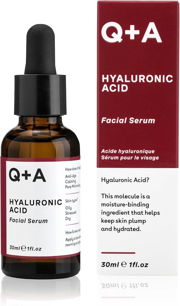 Q+A Hyaluronic Acid Facial Serum Lightweight Hydrating Formula 30ml