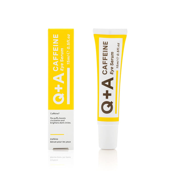 Q+A Caffeine Eye Serum Hydrating Liquid Serum with Aloe Vera and Hyaluronic Acid 15ml