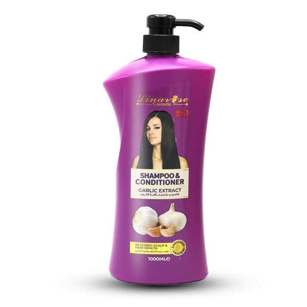 Lina Rose Daily Care Shampoo & Conditioner with Garlic Extract, 1000 ml