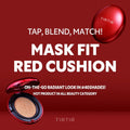 TIRTIR Mask Fit Red Cushion Cream Foundation Semi-Matte Hyaluronic Acid 22C Peach Beige Mini