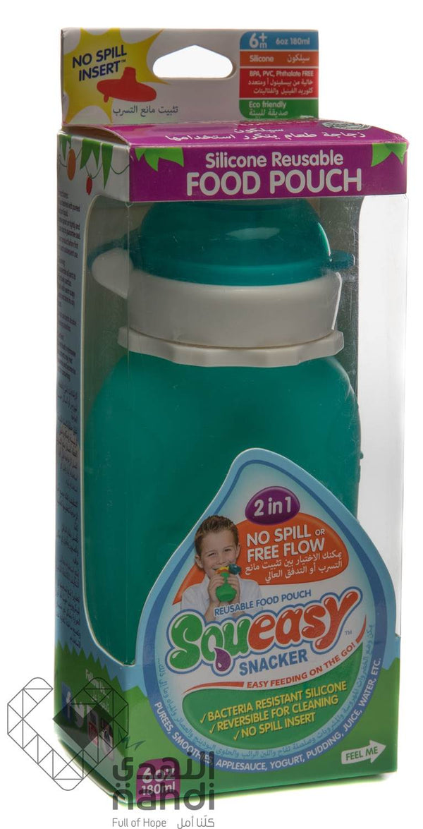 Squeasy Gear Squeasy Snacker Squeeze Bottle Spill-Proof Aqua Blue 6 oz