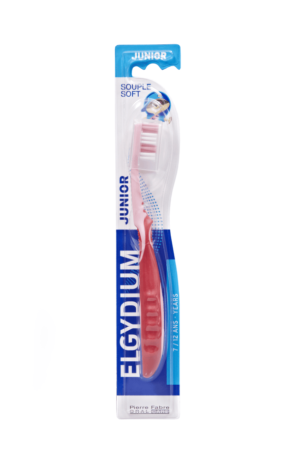 Elgydium Junior Soft Toothbrush for Children and Pre-Teens, Dual-Length Bristles, Ages 7 to 12 Years