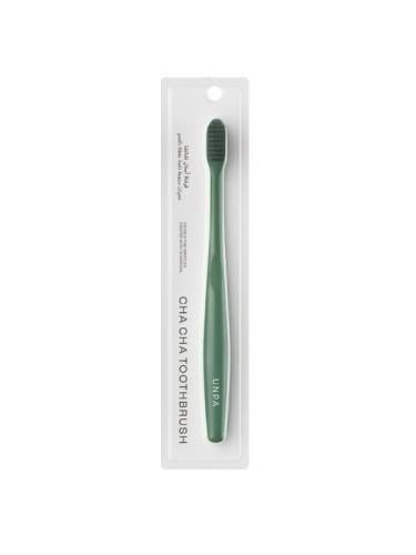 UNPA Cha-Cha Soft Dual-Bristle Charcoal Toothbrush Olive Green
