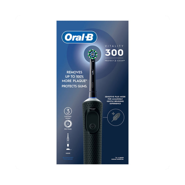 Oral-B Vitality D300 Rechargeable Electric Toothbrush Daily Clean Sensitive Gum Care Black