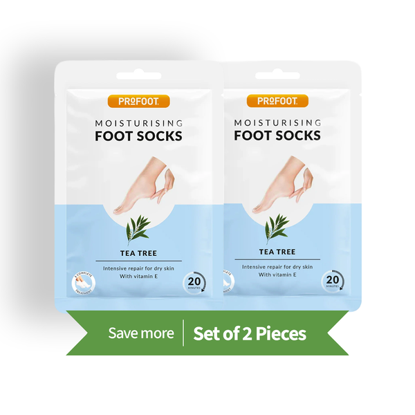 Profoot Moisturising Foot Socks Tea Tree Oil Vitamin E 2 Pairs