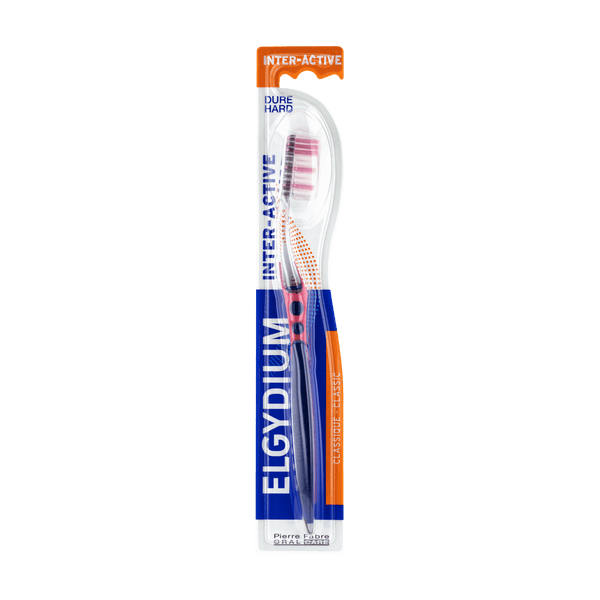Elgydium Interactive Toothbrush Hard Nylon Bristles Two Lengths