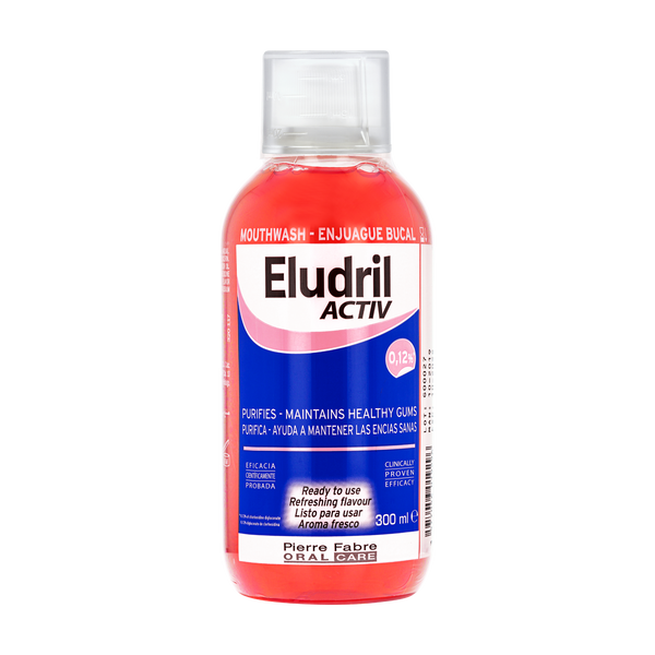 Eludril Activ Mouthwash Alcohol-Free 0.12% Chlorhexidine 300 ml