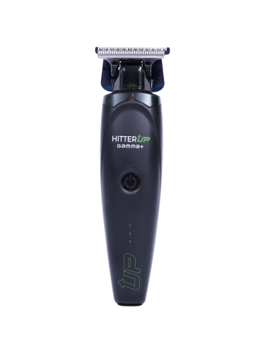 Gamma+ Hitter Up Professional Detail Trimmer, Skeleton T-Blade, Black Body, 4 Guard Combs