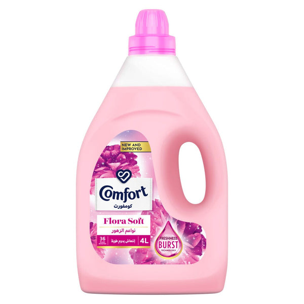 Comfort Flora Soft Fabric Softener Liquid, Encapsulated Perfume, 4 L