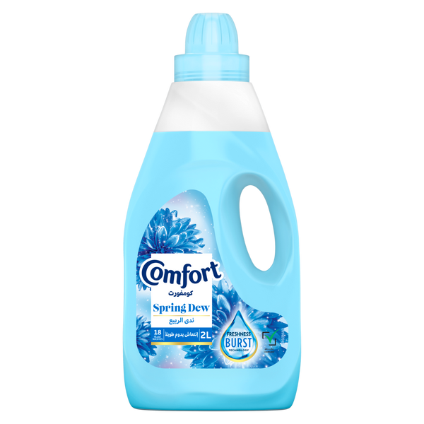 Comfort Fabric Softener Spring Dew Liquid with Encapsulated Perfume Technology, 2 L
