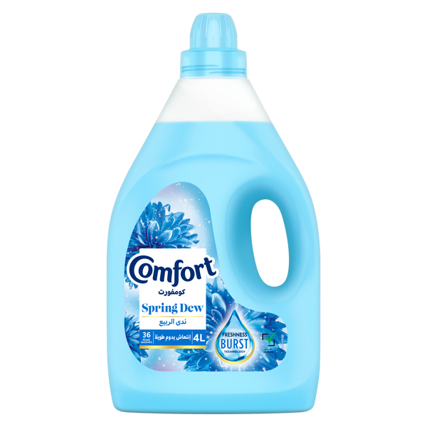 Comfort Fabric Softener Spring Dew Liquid Freshness Burst Technology 4 L