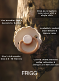 FRIGG Butterfly Daisy Latex Baby Pacifier Anatomical Silicone Nipple Cream Blush 2-Pack 0-6 Months