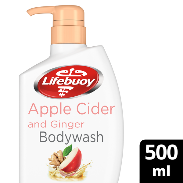 Lifebuoy Apple Cider & Ginger Body Wash, Transparent Formula, 500 ml