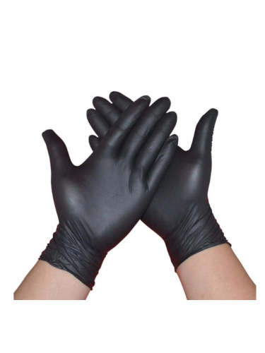 U2 Black Disposable Vinyl Gloves Latex-Free Powder-Free Size S 100 Pieces