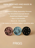 FRIGG Moon Phase Latex Baby Pacifier Natural Rubber 0-6 Months 2 Pack Blush/Powder Blush