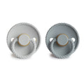 FRIGG Rope Latex Baby Pacifier 2-Pack French Gray/Silver Gray 6-18 Months