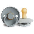 FRIGG Rope Latex Baby Pacifier 2-Pack French Gray/Silver Gray 6-18 Months