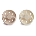 FRIGG Moon Phase Silicone Pacifiers 0-6 Months Cream/Croissant 2-Pack