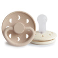 FRIGG Moon Phase Natural Rubber Pacifiers 6-18 Months Cream/Croissant 2 Pack