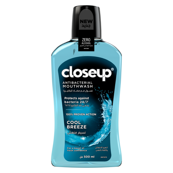 Closeup Cool Breeze Alcohol-Free Mouthwash with Zinc Formula 500ml