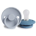 FRIGG Rope Silicone Baby Pacifier 0-6 Months 2-Pack Ocean View/Powder Blue
